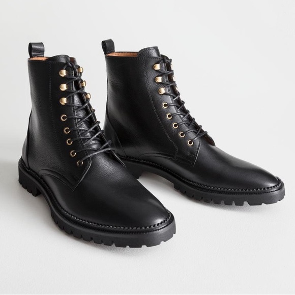& Other Stories | Lace-up Leather Boots - Picture 1 of 12